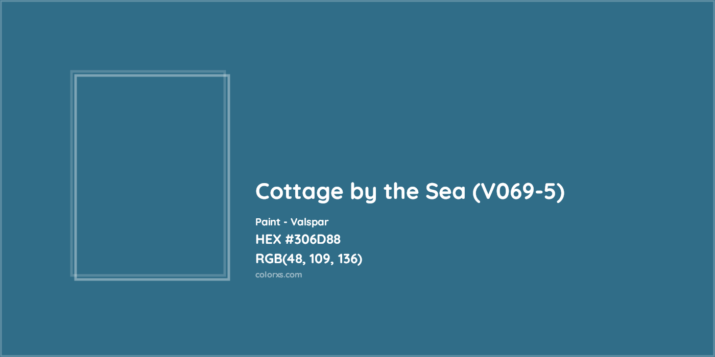 HEX #306D88 Cottage by the Sea (V069-5) Paint Valspar - Color Code