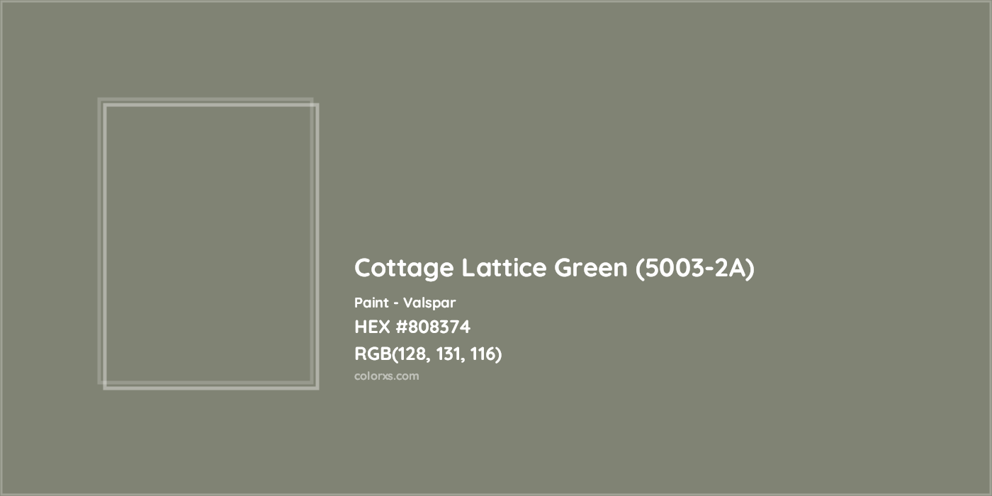 HEX #808374 Cottage Lattice Green (5003-2A) Paint Valspar - Color Code