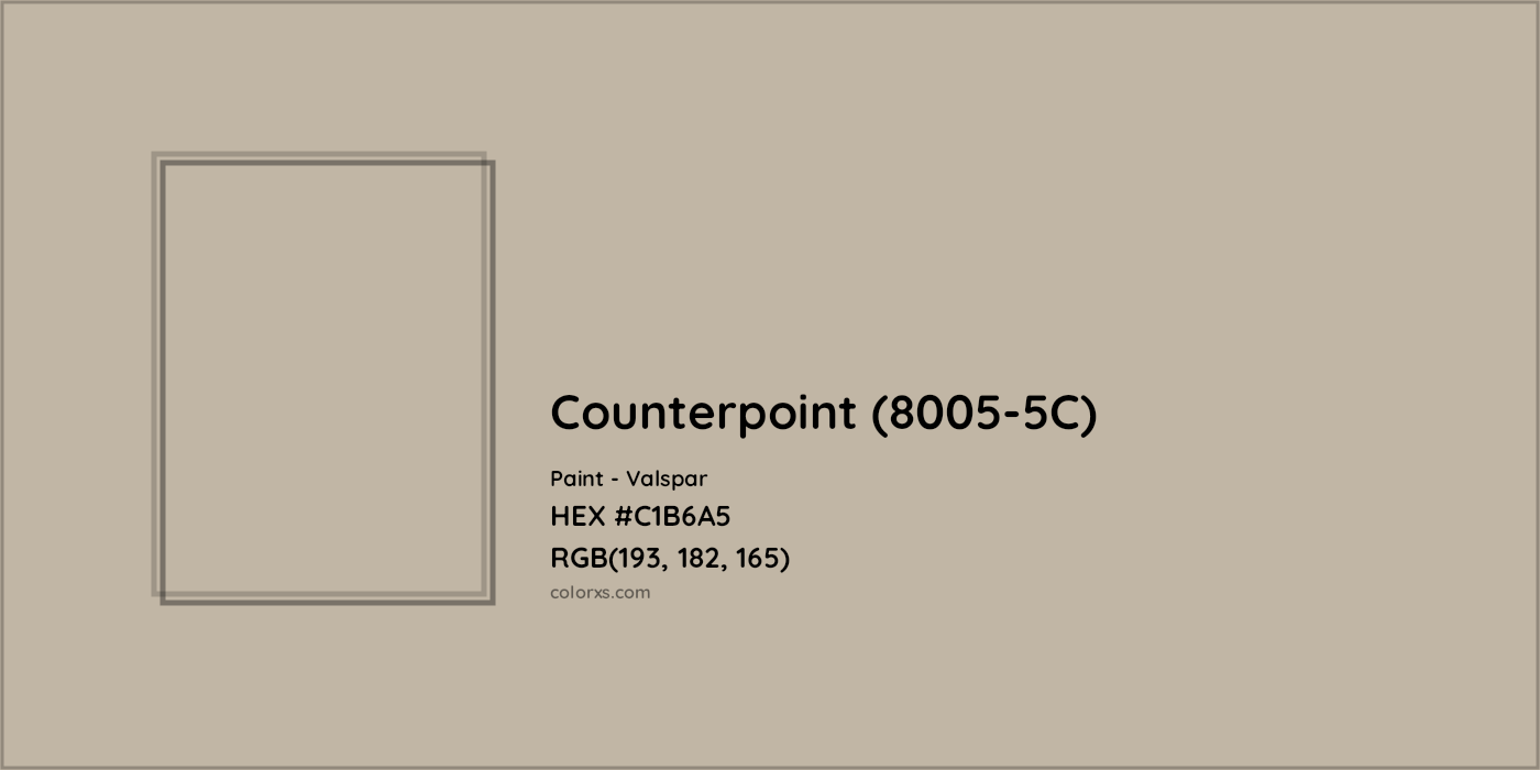 HEX #C1B6A5 Counterpoint (8005-5C) Paint Valspar - Color Code