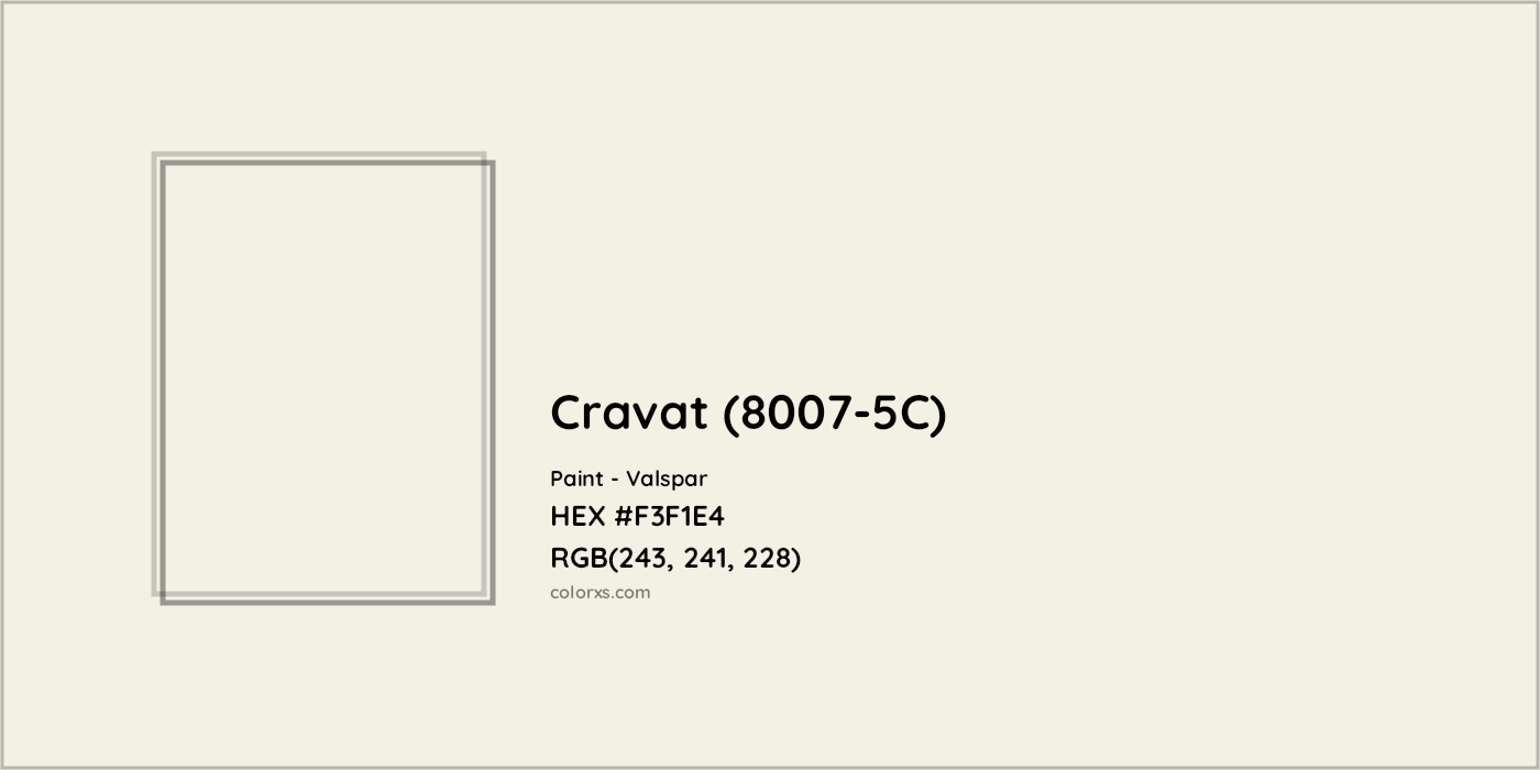 HEX #F3F1E4 Cravat (8007-5C) Paint Valspar - Color Code