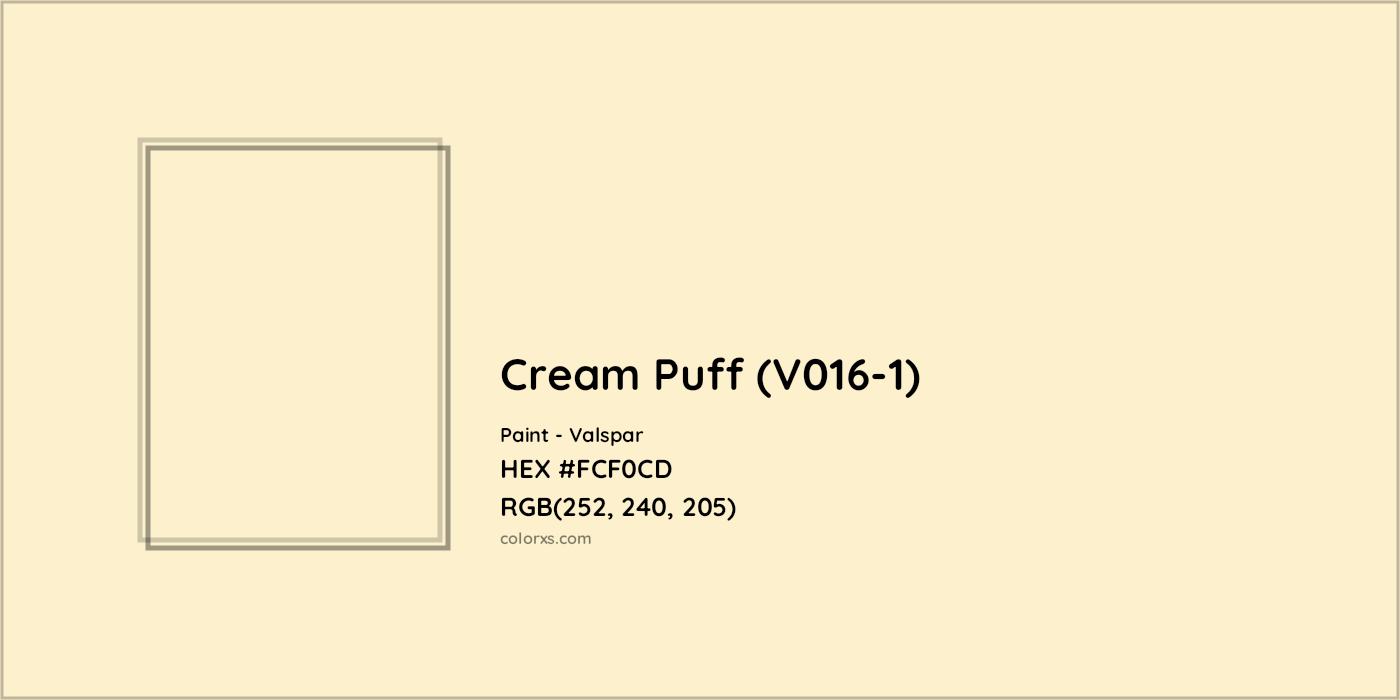 HEX #FCF0CD Cream Puff (V016-1) Paint Valspar - Color Code