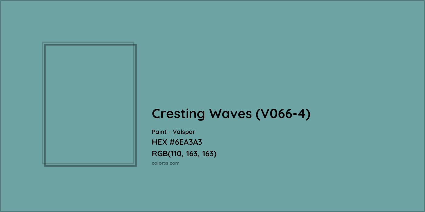 HEX #6EA3A3 Cresting Waves (V066-4) Paint Valspar - Color Code