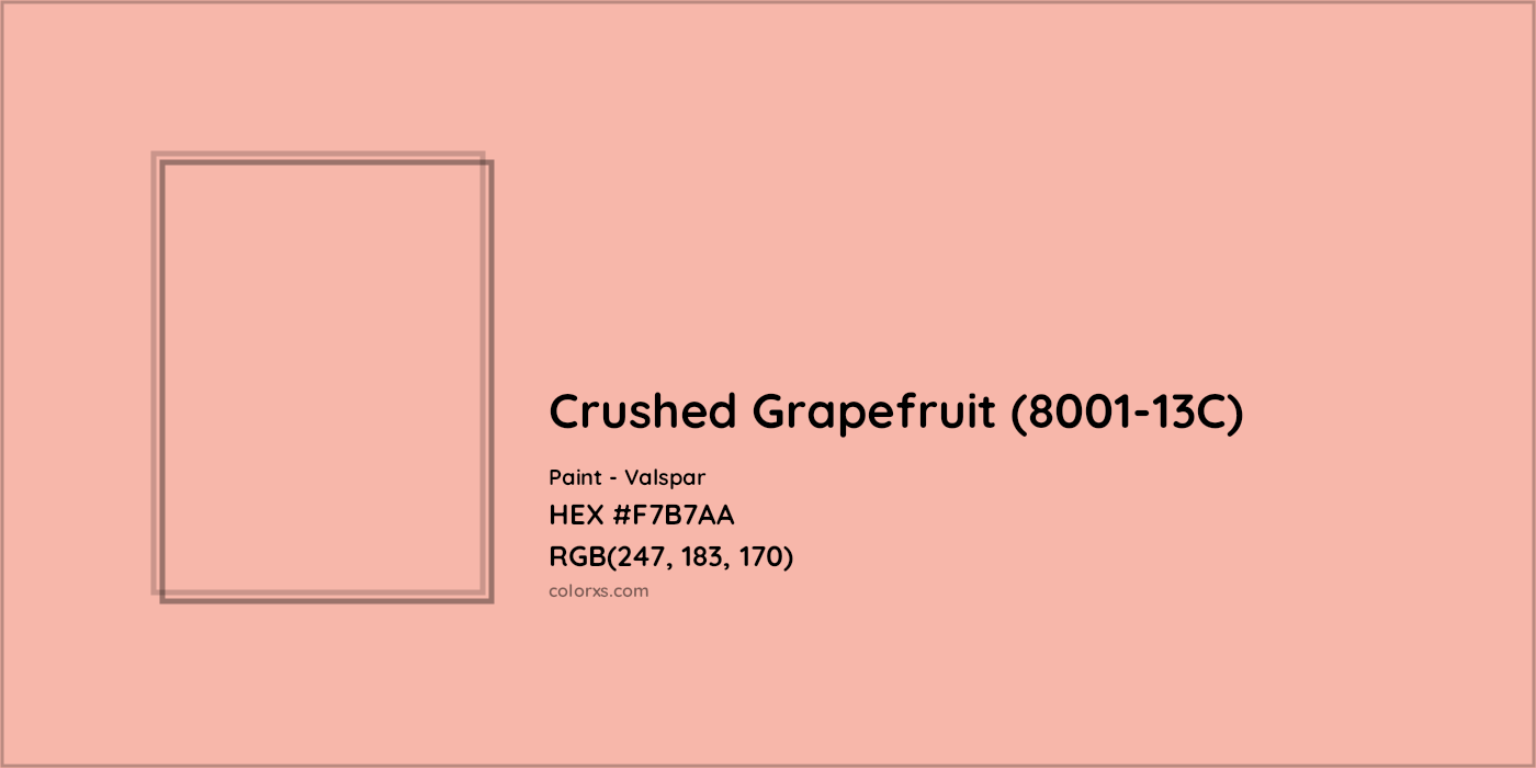 HEX #F7B7AA Crushed Grapefruit (8001-13C) Paint Valspar - Color Code