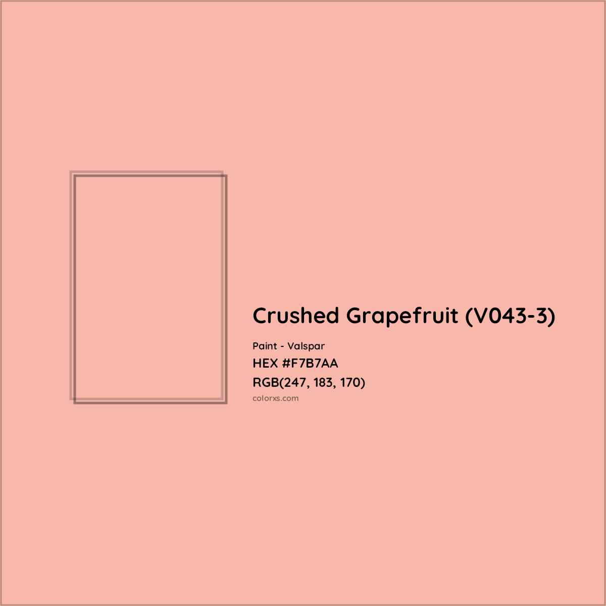 HEX #F7B7AA Crushed Grapefruit (V043-3) Paint Valspar - Color Code