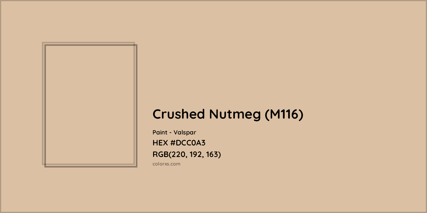 HEX #DCC0A3 Crushed Nutmeg (M116) Paint Valspar - Color Code