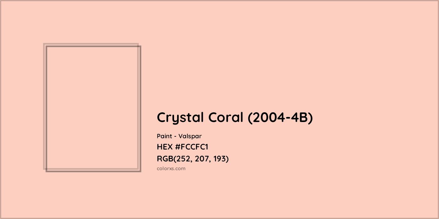 HEX #FCCFC1 Crystal Coral (2004-4B) Paint Valspar - Color Code
