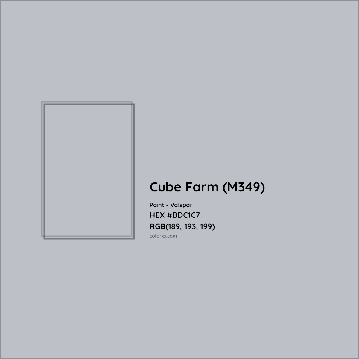 HEX #BDC1C7 Cube Farm (M349) Paint Valspar - Color Code