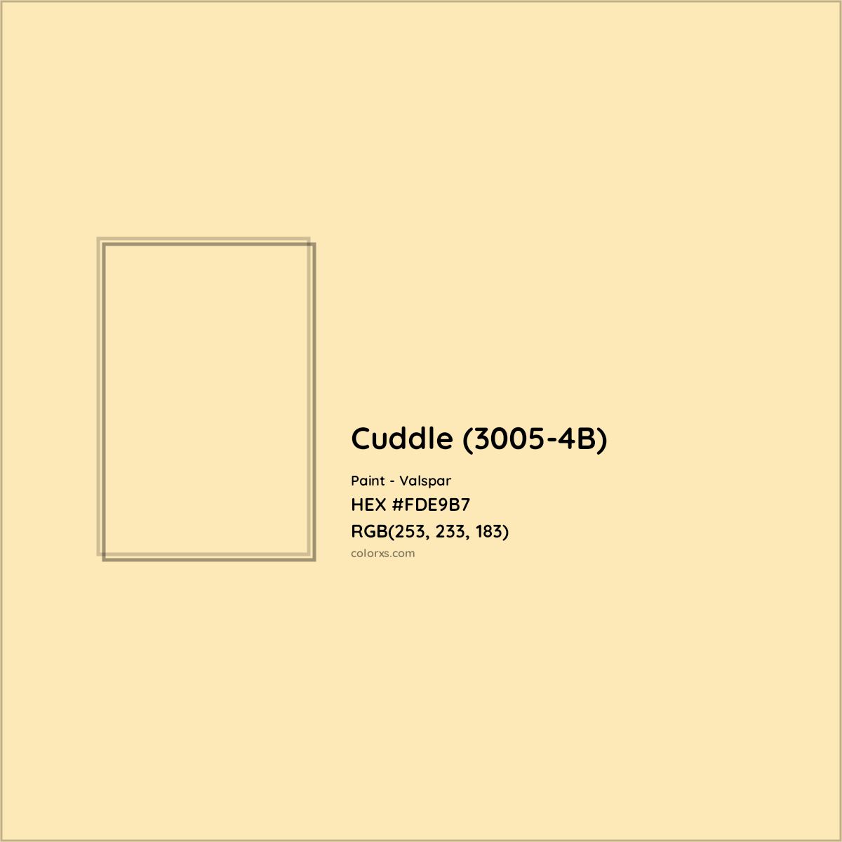 HEX #FDE9B7 Cuddle (3005-4B) Paint Valspar - Color Code