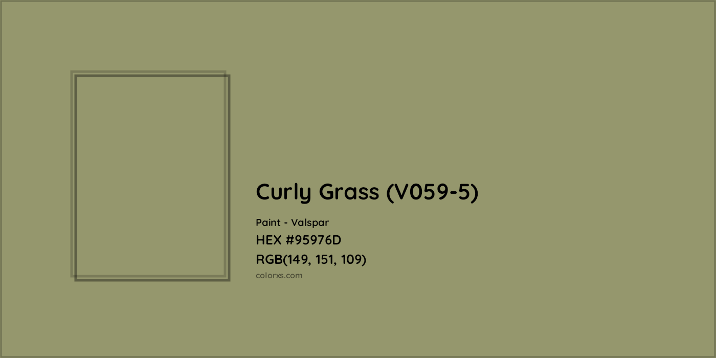 HEX #95976D Curly Grass (V059-5) Paint Valspar - Color Code