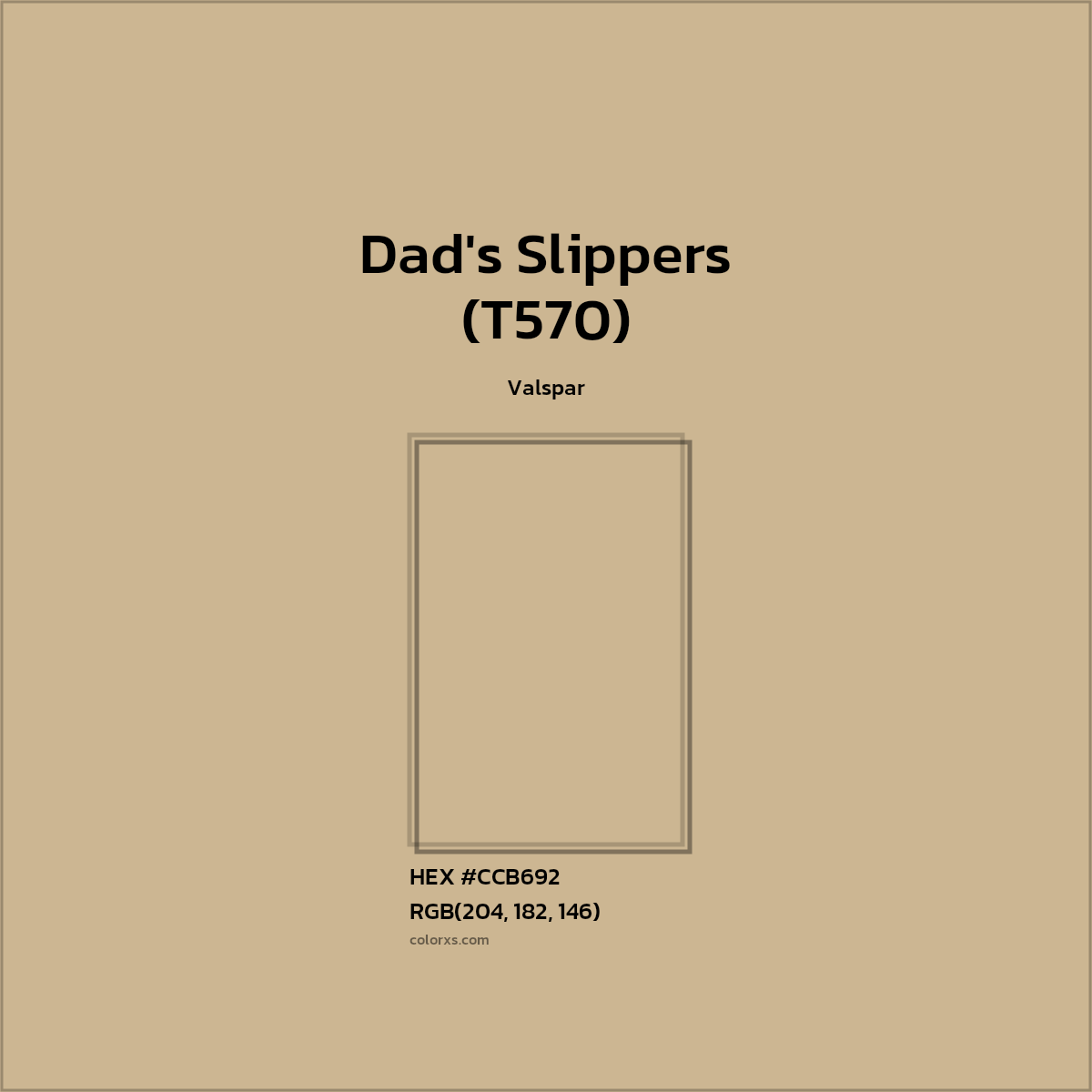 HEX #CCB692 Dad's Slippers (T570) Paint Valspar - Color Code