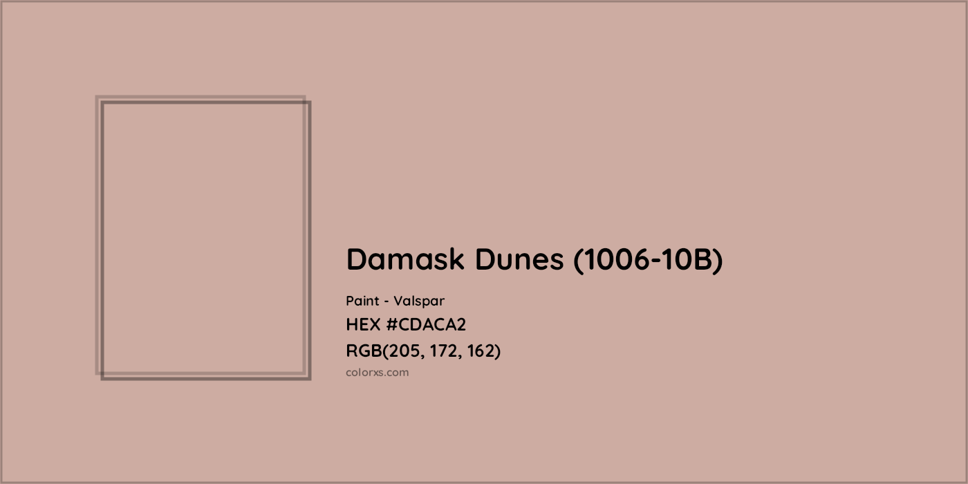 HEX #CDACA2 Damask Dunes (1006-10B) Paint Valspar - Color Code