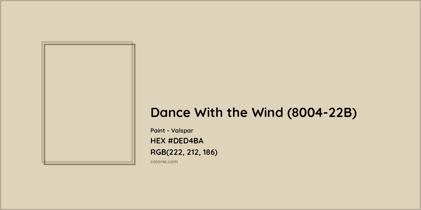HEX #DED4BA Dance With the Wind (8004-22B) Paint Valspar - Color Code