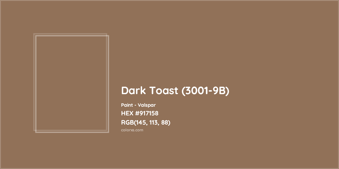 HEX #917158 Dark Toast (3001-9B) Paint Valspar - Color Code