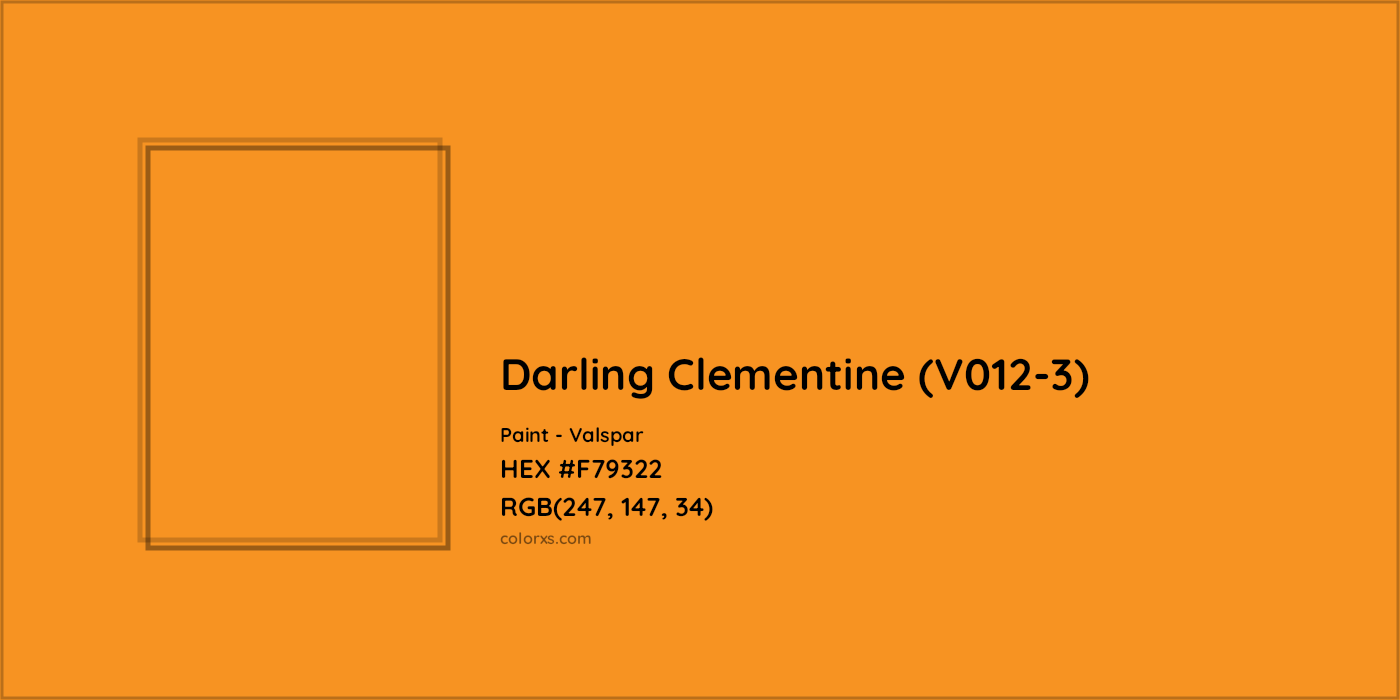 HEX #F79322 Darling Clementine (V012-3) Paint Valspar - Color Code