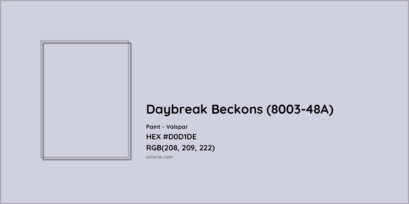 HEX #D0D1DE Daybreak Beckons (8003-48A) Paint Valspar - Color Code