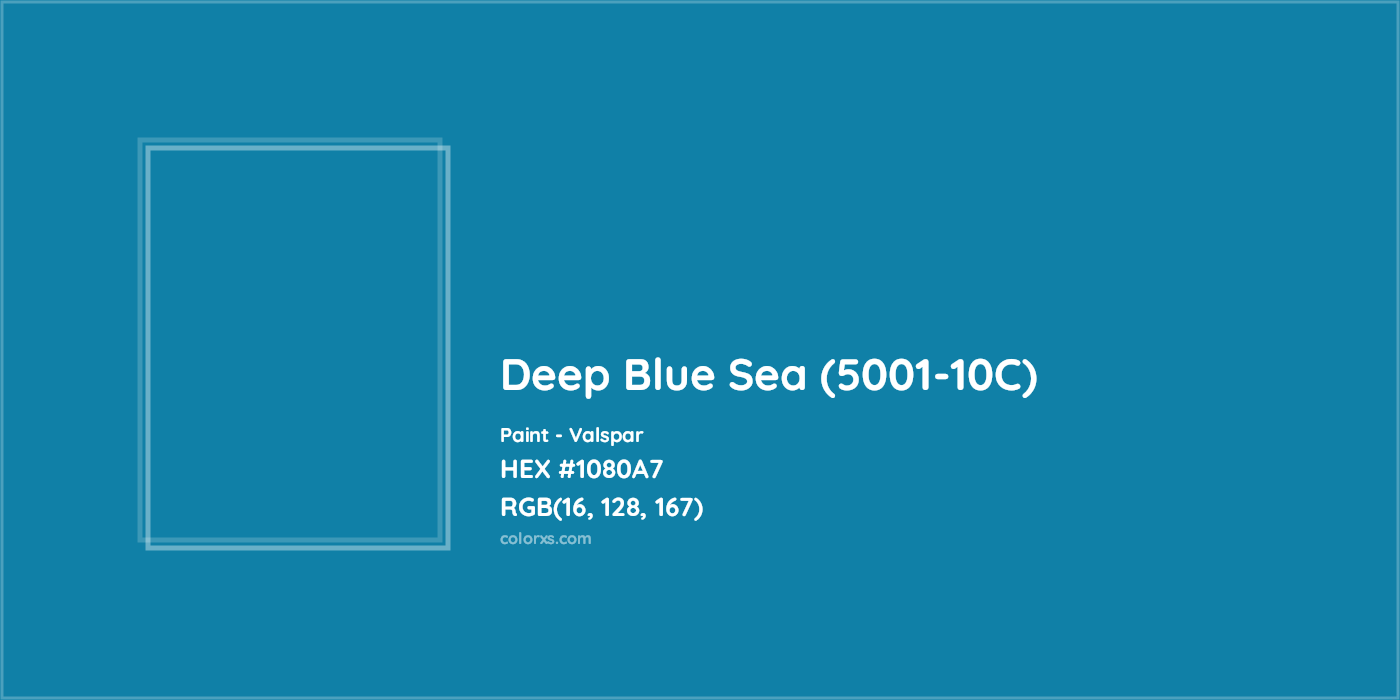 HEX #1080A7 Deep Blue Sea (5001-10C) Paint Valspar - Color Code