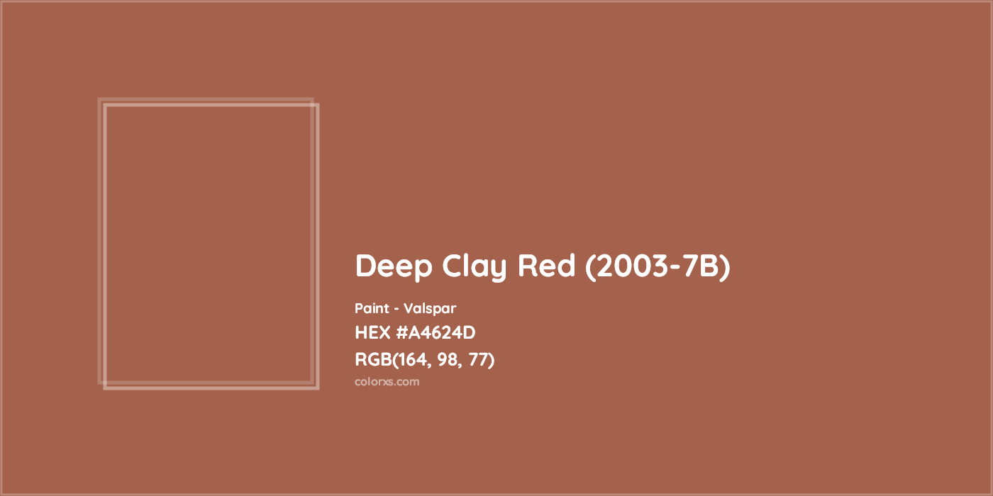 HEX #A4624D Deep Clay Red (2003-7B) Paint Valspar - Color Code