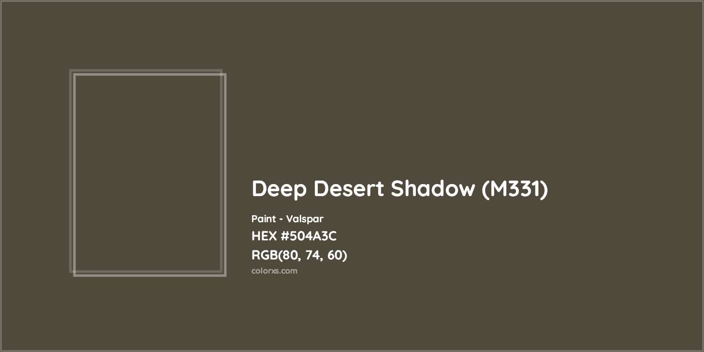 HEX #504A3C Deep Desert Shadow (M331) Paint Valspar - Color Code