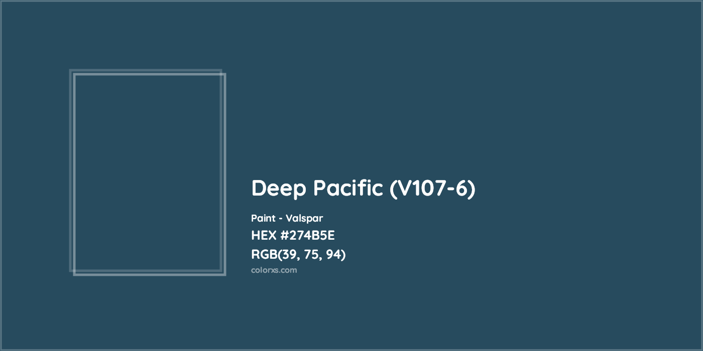 HEX #274B5E Deep Pacific (V107-6) Paint Valspar - Color Code