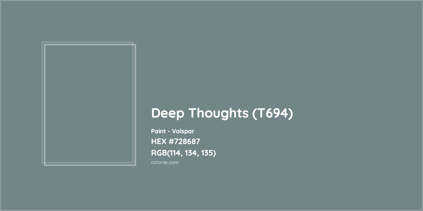 HEX #728687 Deep Thoughts (T694) Paint Valspar - Color Code