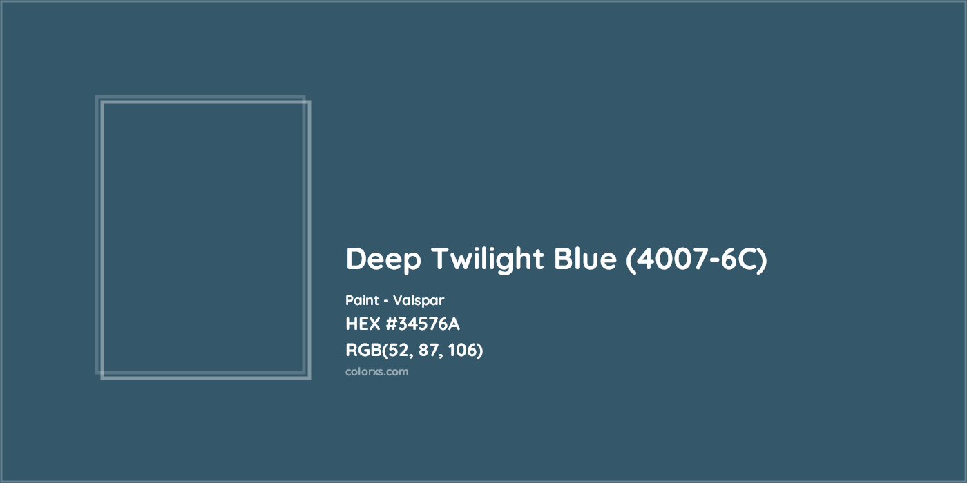 HEX #34576A Deep Twilight Blue (4007-6C) Paint Valspar - Color Code