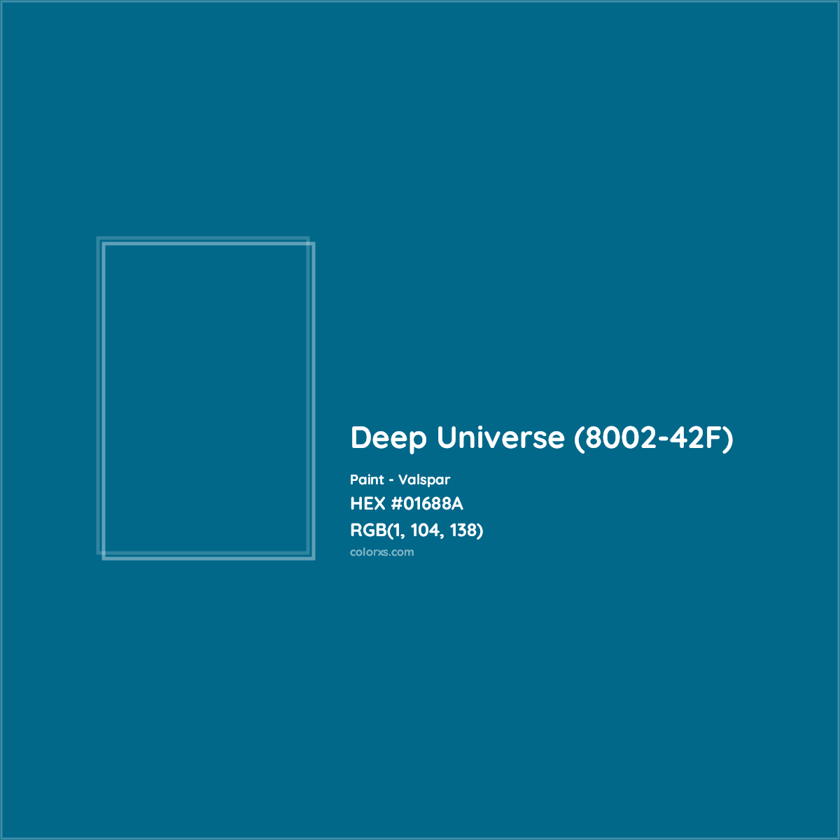 HEX #01688A Deep Universe (8002-42F) Paint Valspar - Color Code