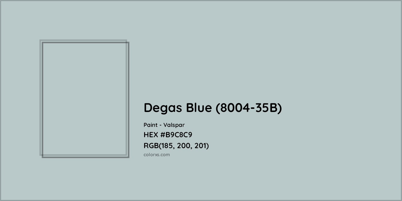 HEX #B9C8C9 Degas Blue (8004-35B) Paint Valspar - Color Code