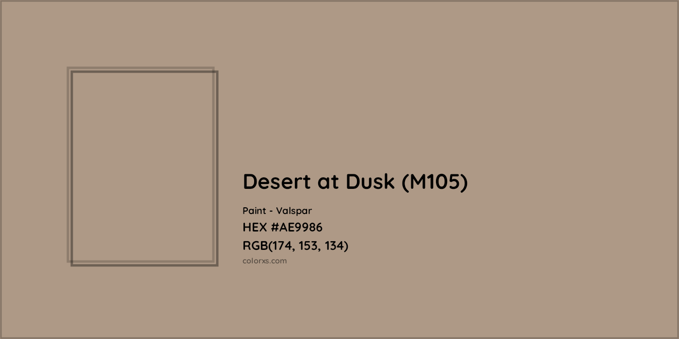 HEX #AE9986 Desert at Dusk (M105) Paint Valspar - Color Code