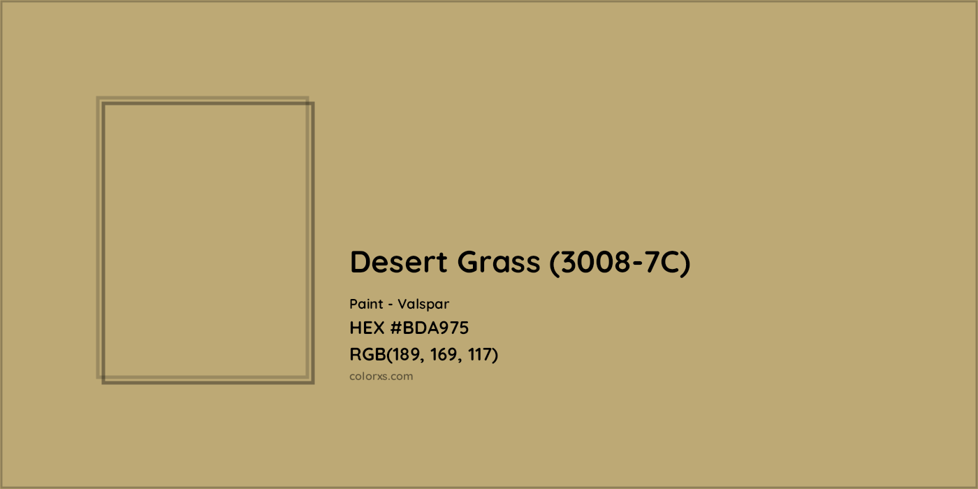 HEX #BDA975 Desert Grass (3008-7C) Paint Valspar - Color Code