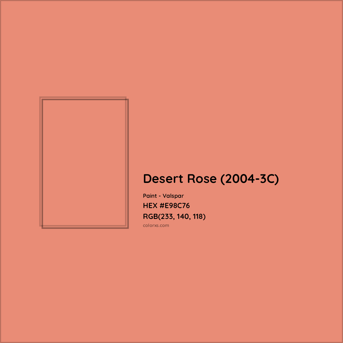 HEX #E98C76 Desert Rose (2004-3C) Paint Valspar - Color Code