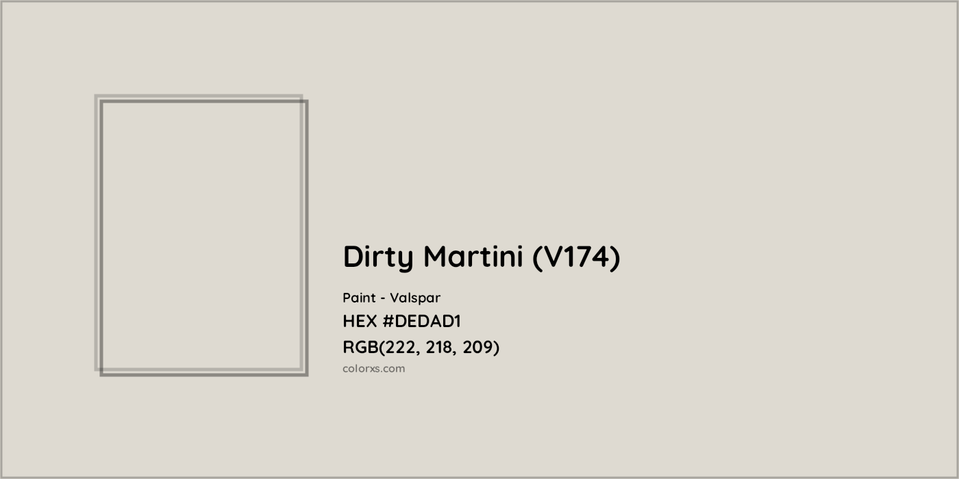 HEX #DEDAD1 Dirty Martini (V174) Paint Valspar - Color Code