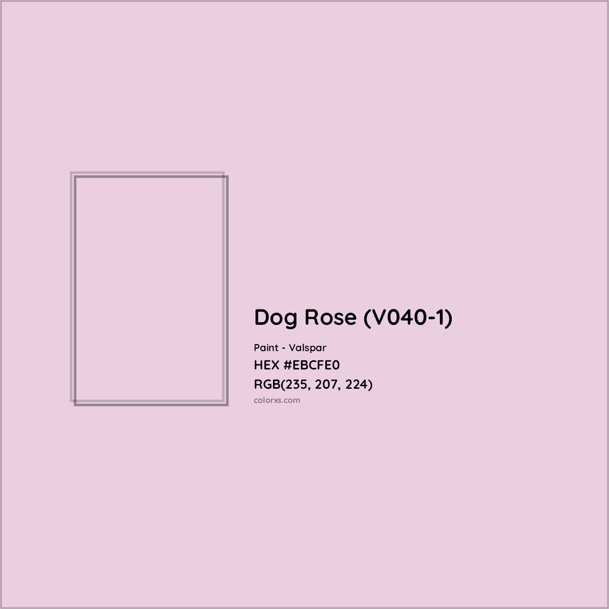 HEX #EBCFE0 Dog Rose (V040-1) Paint Valspar - Color Code