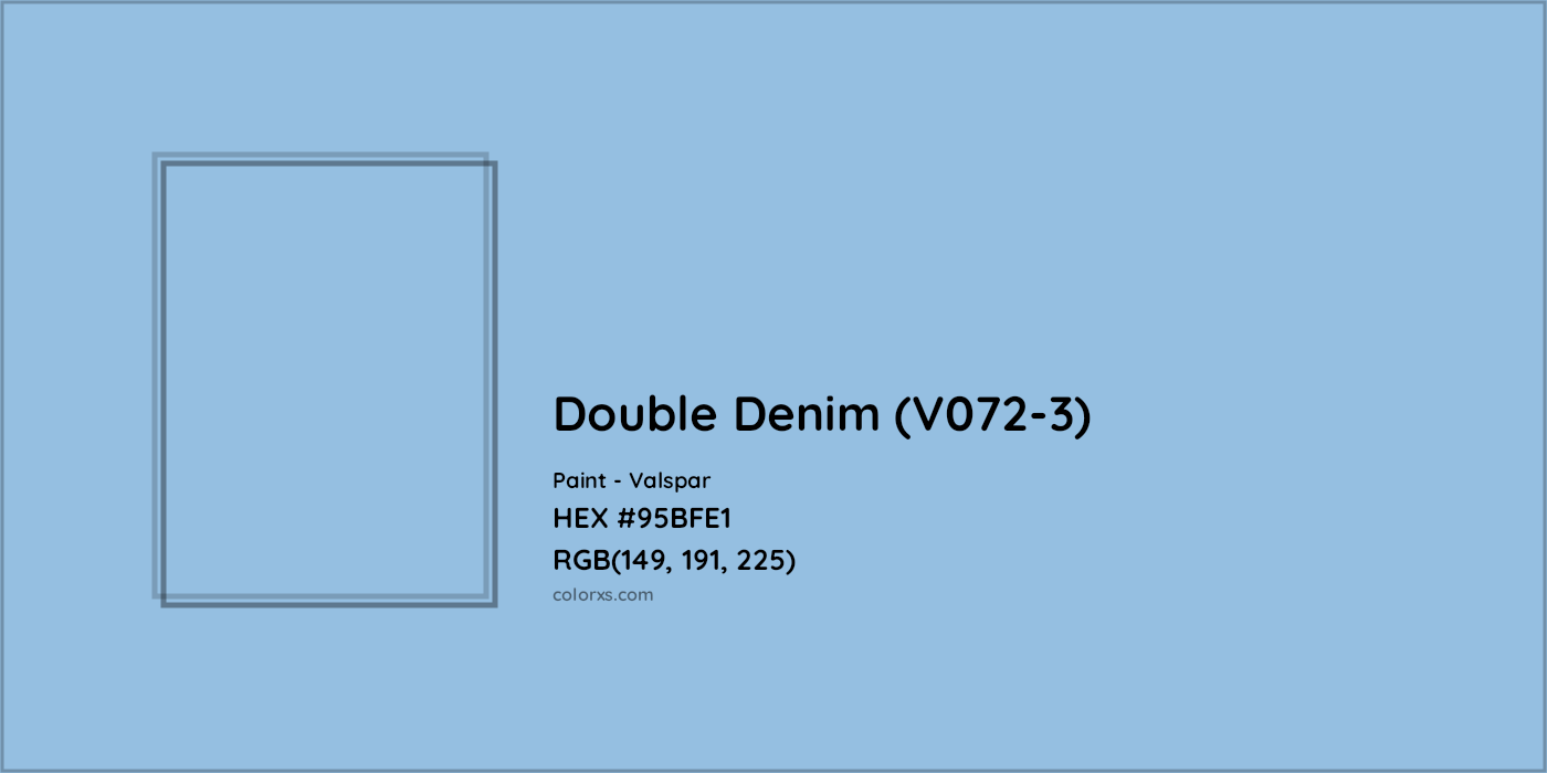 HEX #95BFE1 Double Denim (V072-3) Paint Valspar - Color Code