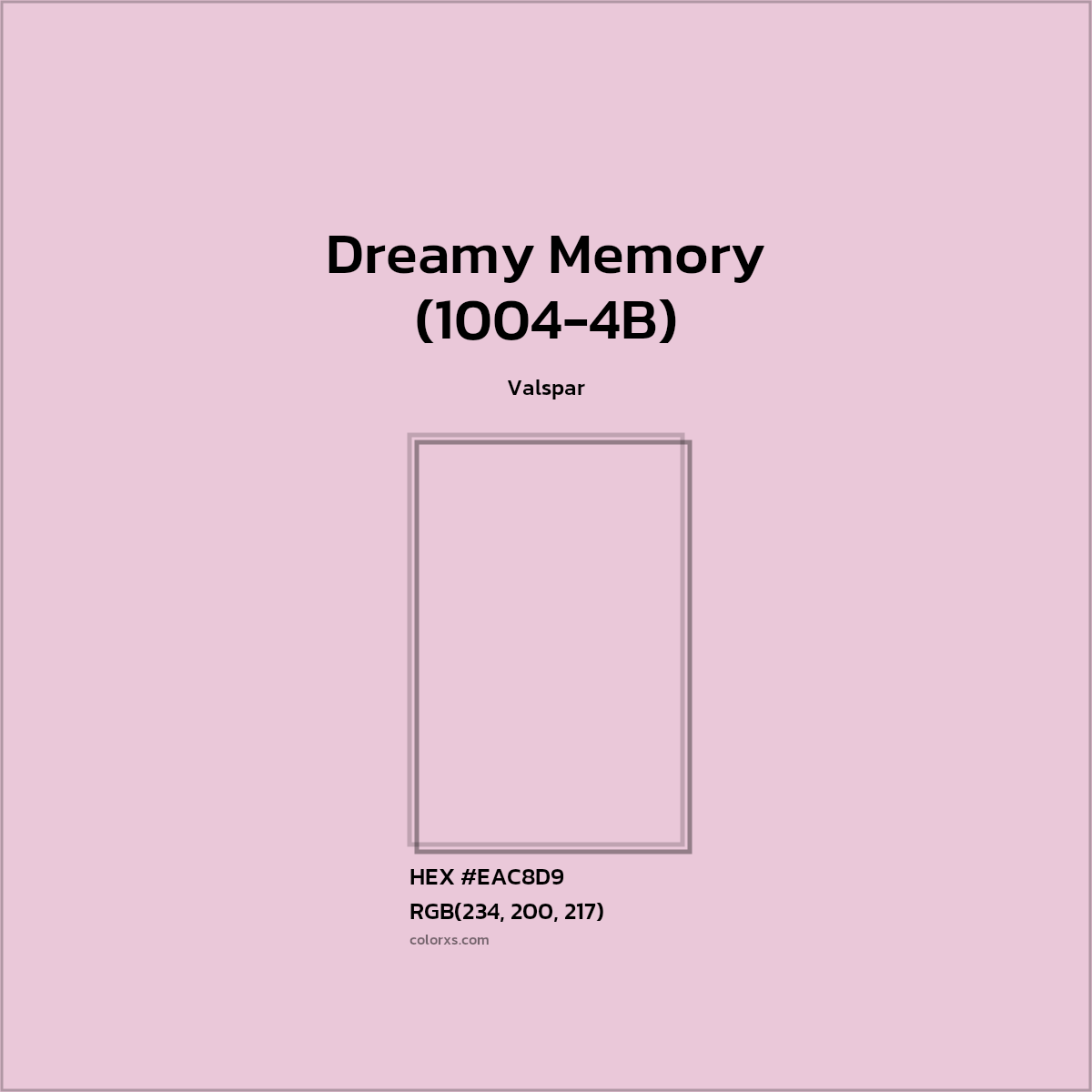 HEX #EAC8D9 Dreamy Memory (1004-4B) Paint Valspar - Color Code