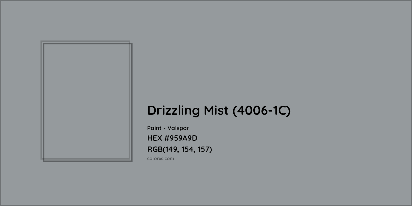 HEX #959A9D Drizzling Mist (4006-1C) Paint Valspar - Color Code