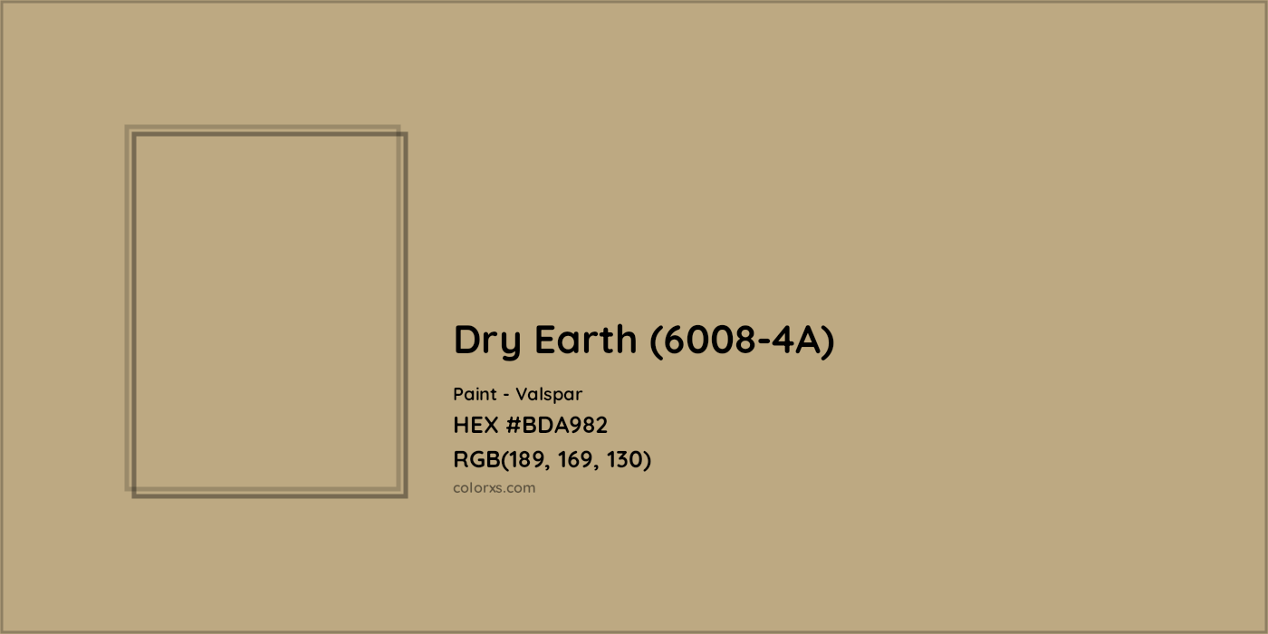 HEX #BDA982 Dry Earth (6008-4A) Paint Valspar - Color Code