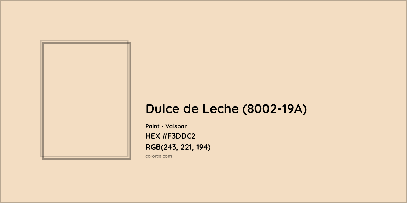 HEX #F3DDC2 Dulce de Leche (8002-19A) Paint Valspar - Color Code