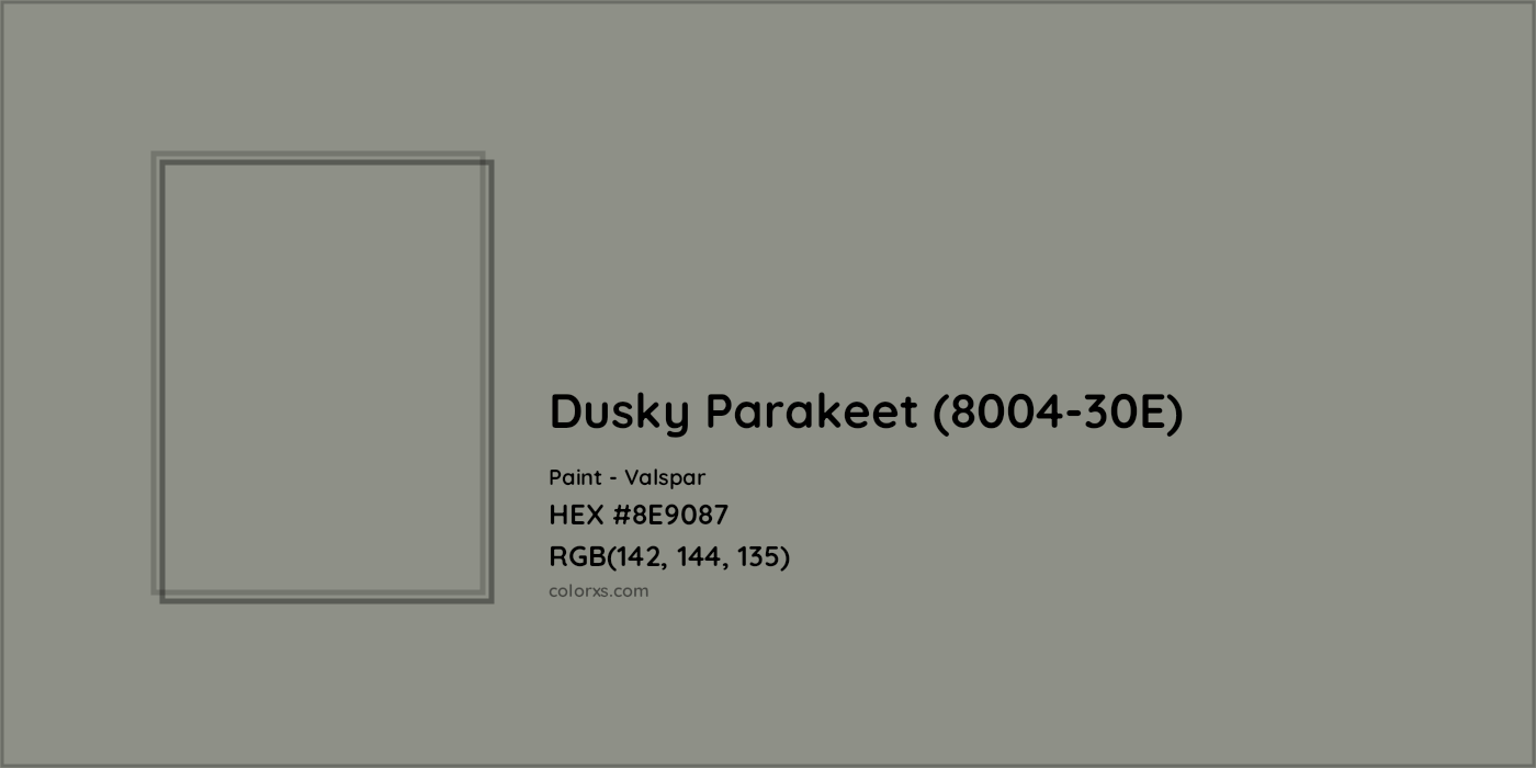 HEX #8E9087 Dusky Parakeet (8004-30E) Paint Valspar - Color Code