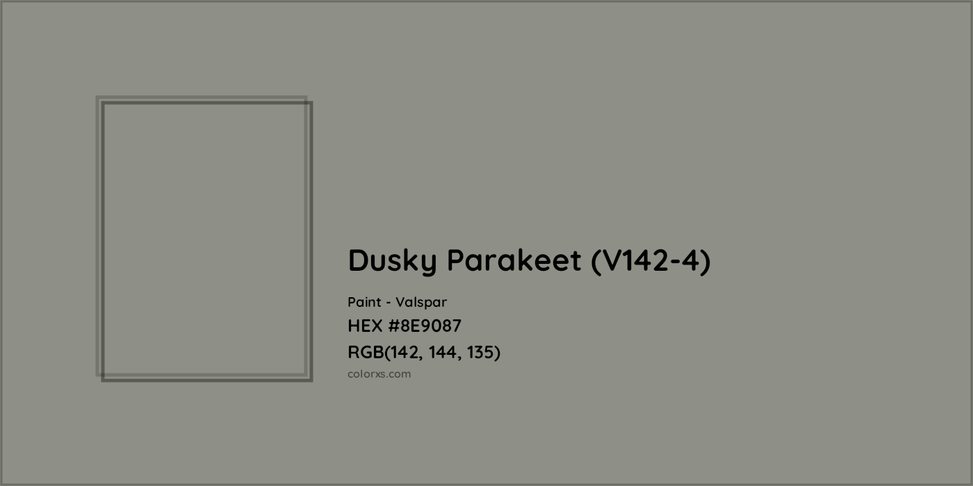 HEX #8E9087 Dusky Parakeet (V142-4) Paint Valspar - Color Code