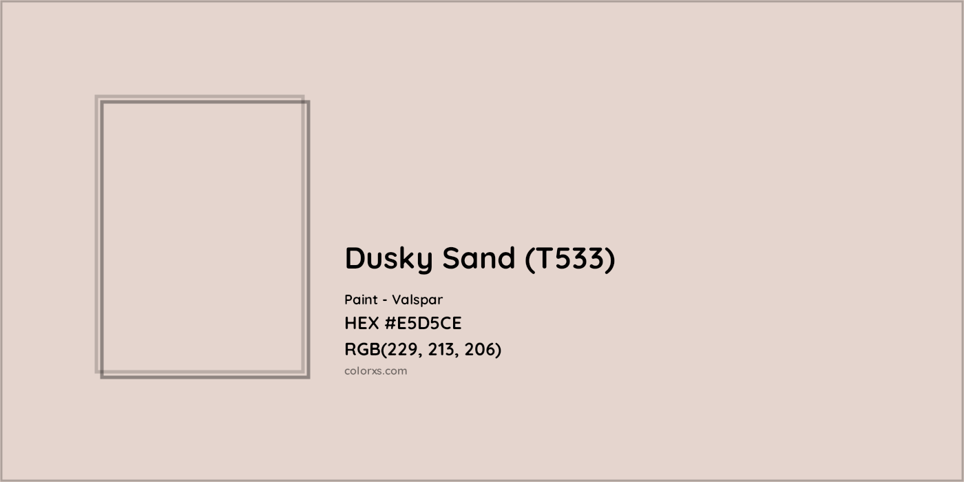 HEX #E5D5CE Dusky Sand (T533) Paint Valspar - Color Code