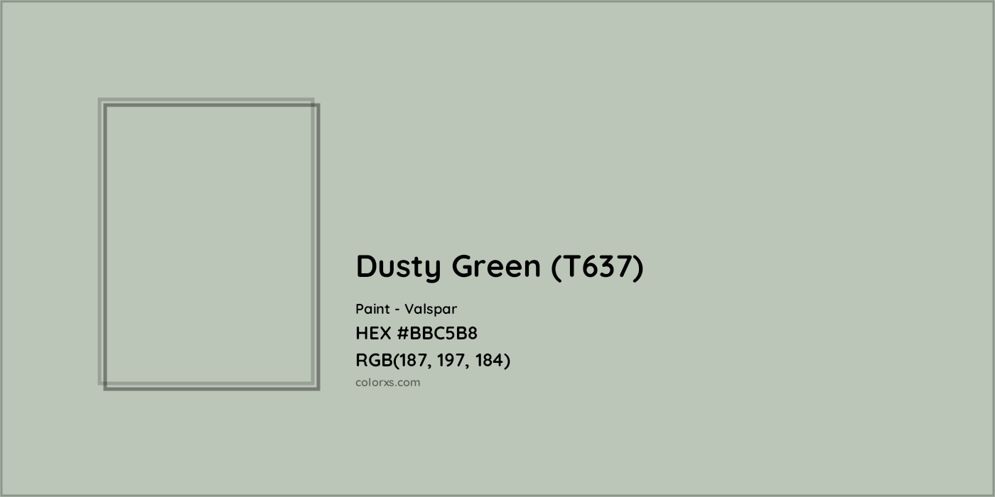 HEX #BBC5B8 Dusty Green (T637) Paint Valspar - Color Code