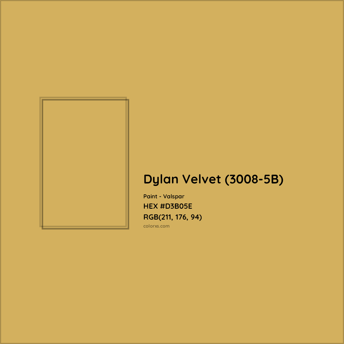 HEX #D3B05E Dylan Velvet (3008-5B) Paint Valspar - Color Code