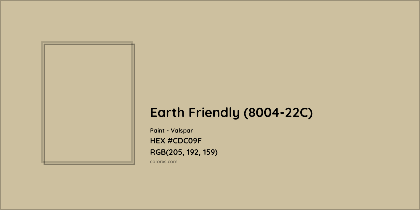 HEX #CDC09F Earth Friendly (8004-22C) Paint Valspar - Color Code