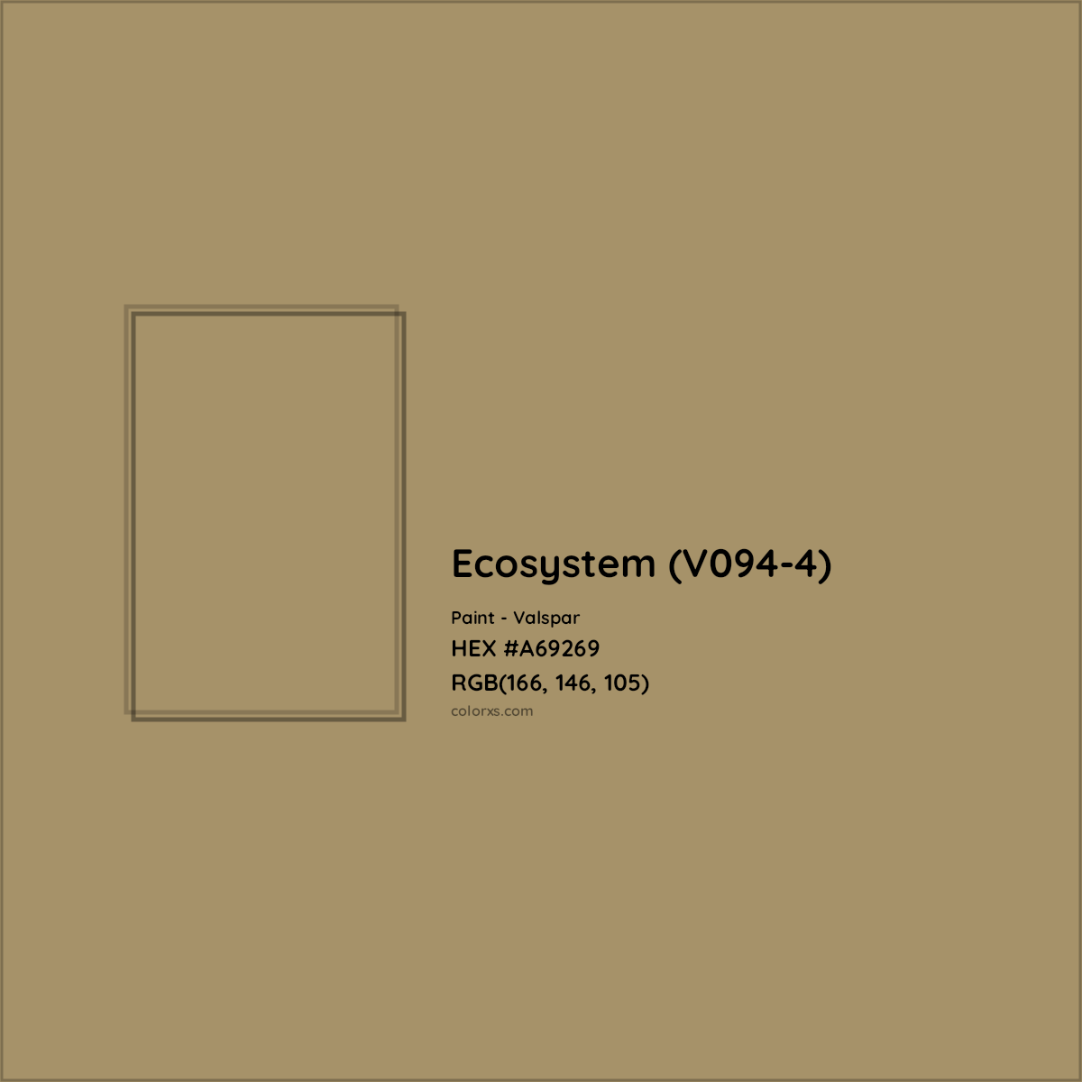 HEX #A69269 Ecosystem (V094-4) Paint Valspar - Color Code
