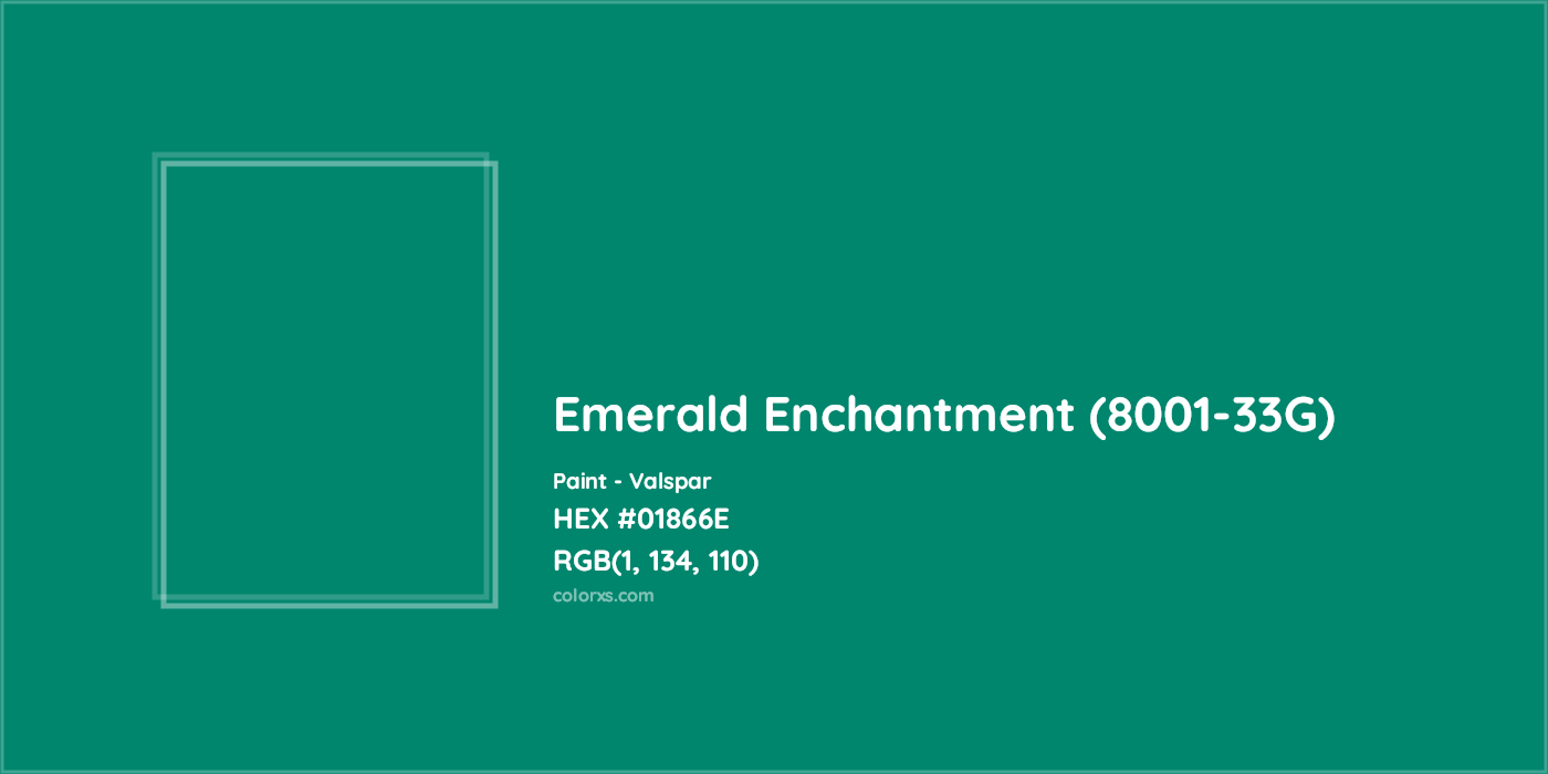 HEX #01866E Emerald Enchantment (8001-33G) Paint Valspar - Color Code