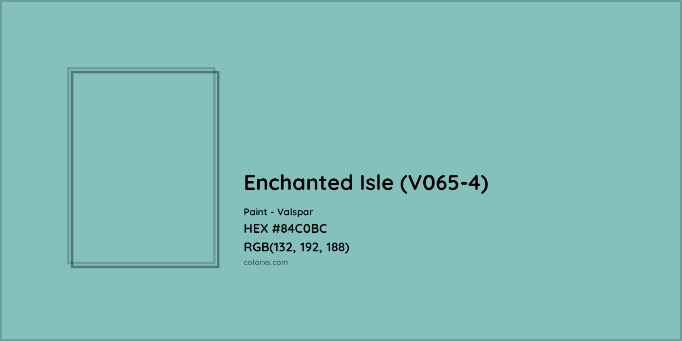 HEX #84C0BC Enchanted Isle (V065-4) Paint Valspar - Color Code
