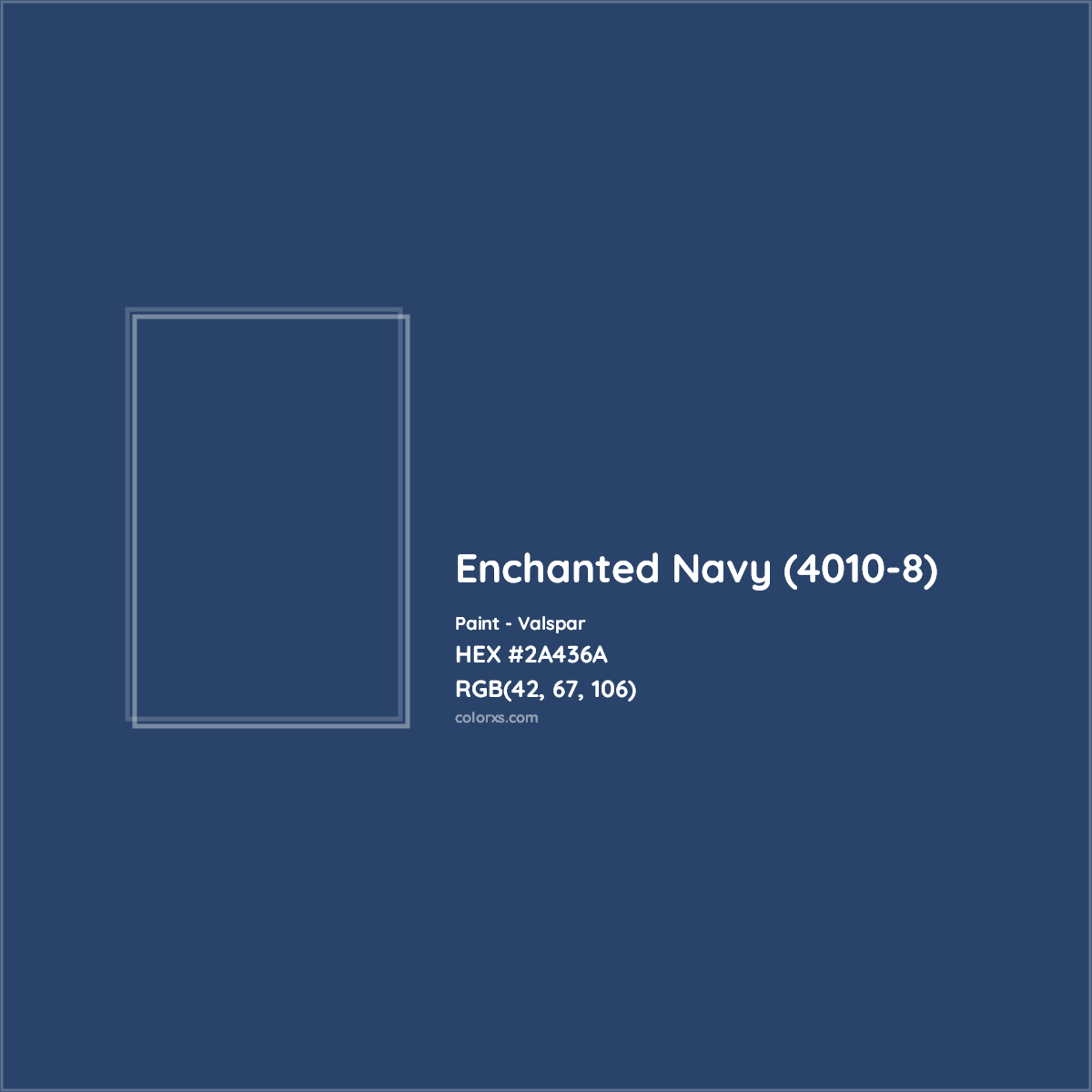 HEX #2A436A Enchanted Navy (4010-8) Paint Valspar - Color Code