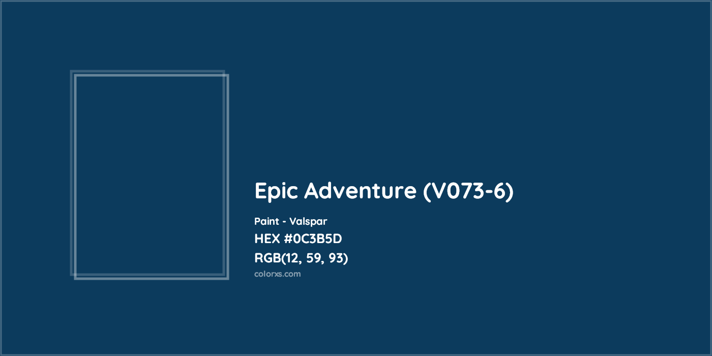 HEX #0C3B5D Epic Adventure (V073-6) Paint Valspar - Color Code