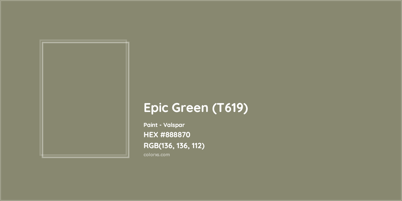 HEX #888870 Epic Green (T619) Paint Valspar - Color Code