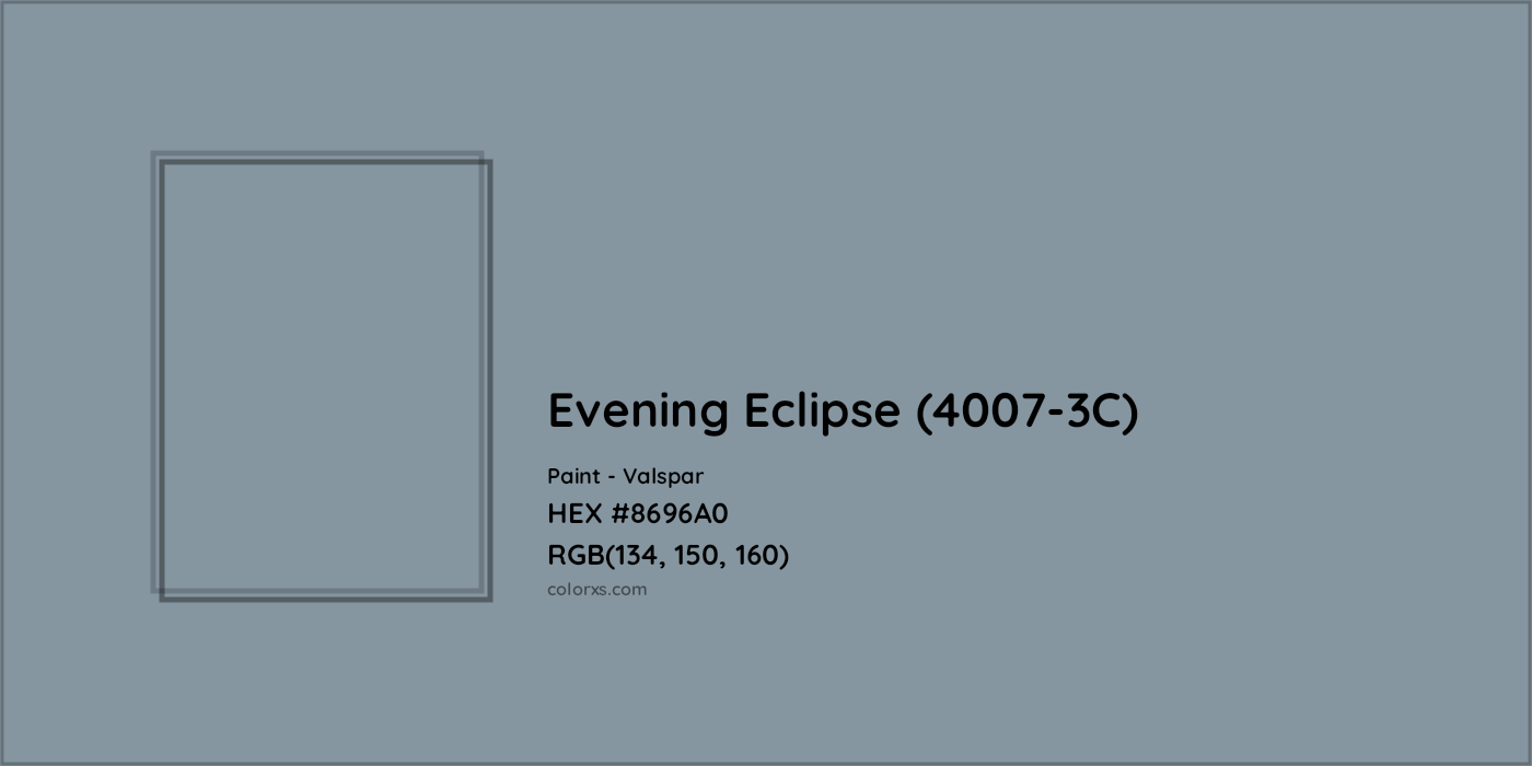 HEX #8696A0 Evening Eclipse (4007-3C) Paint Valspar - Color Code
